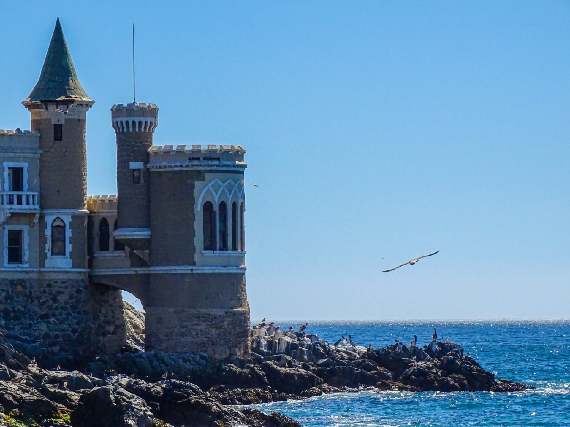 Wulff Castle overlooking the Pacific Ocean in Viña del Mar, Chile
